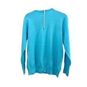 Savior Juniors XL Light Sweater Pearl Buttons Up The Back And Sleeves